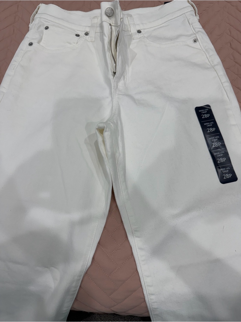 White womens cropped white Jeans - Classic Five-Pocket Style